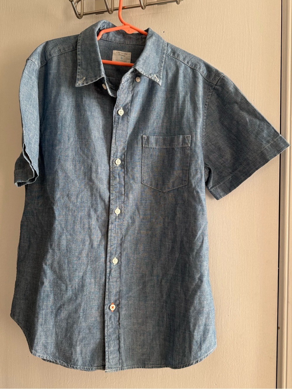Crewcuts 100% Cotton Short-Sleeve Chambray Button-Down Shirt Size 12